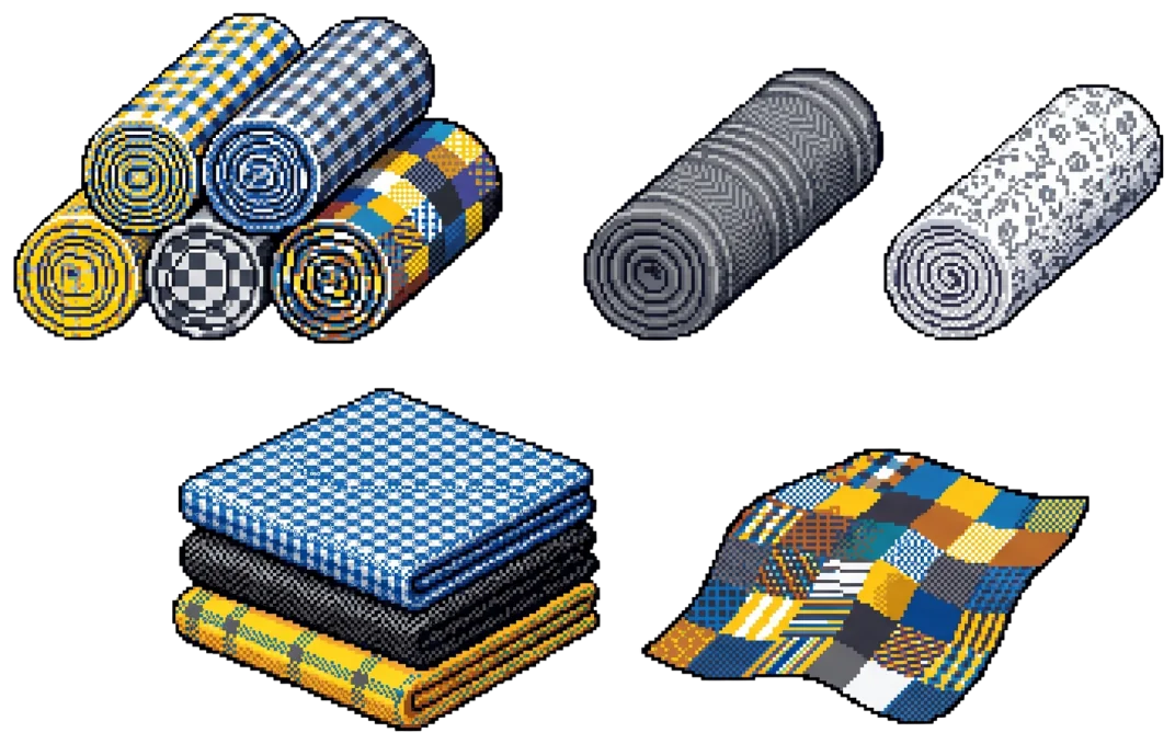 Rolled fabric bolts